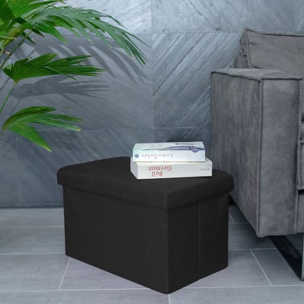 Fällbar Pall 49x30x30 cm Sittkub med förvaringsutrymme och lock av tyg med hålor Sits kub fotstöd förvaringslåda bröst ottoman