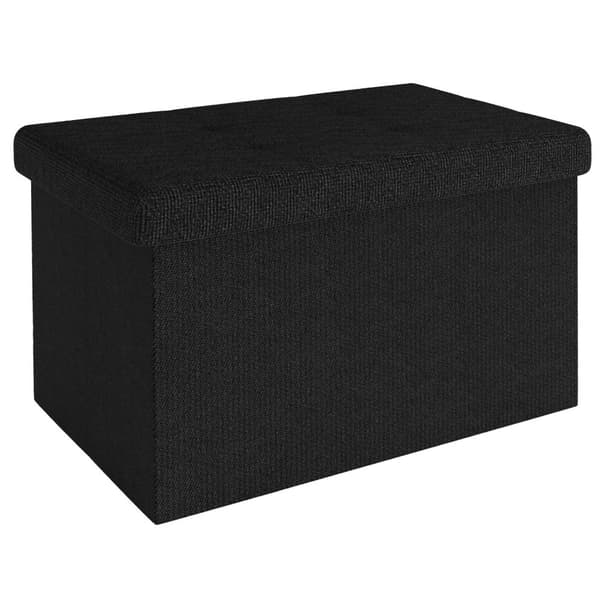 Fällbar Pall 49x30x30 cm Sittkub med förvaringsutrymme och lock av tyg med hålor Sits kub fotstöd förvaringslåda bröst ottoman