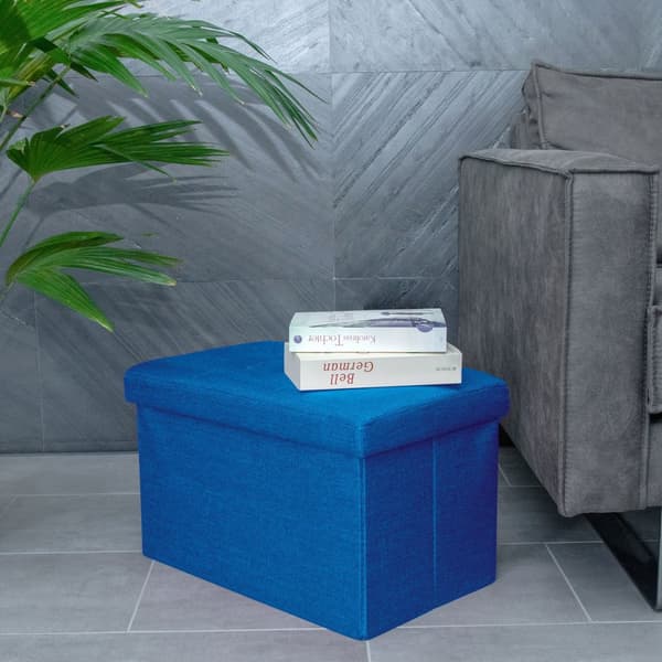 Fällbar Pall 49x30x30 cm Sittkub med förvaringsutrymme och lock av tyg med hålor Sits kub fotstöd förvaringslåda bröst ottoman