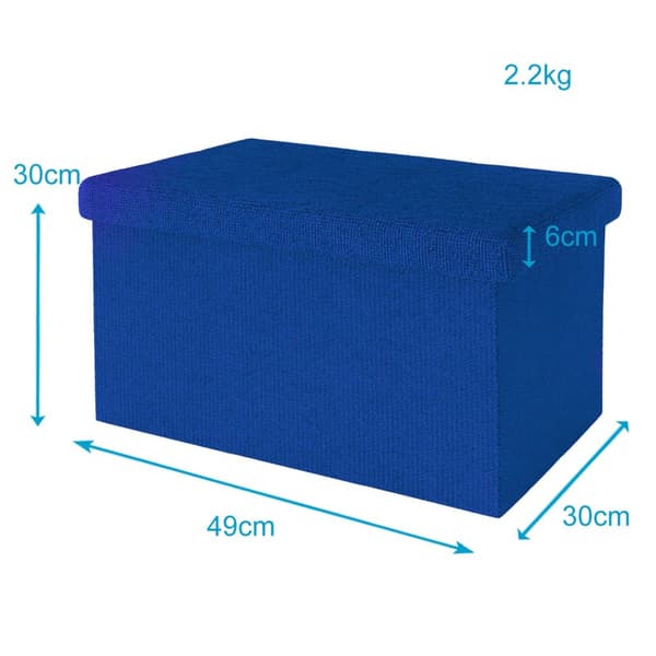 Fällbar Pall 49x30x30 cm Sittkub med förvaringsutrymme och lock av tyg med hålor Sits kub fotstöd förvaringslåda bröst ottoman