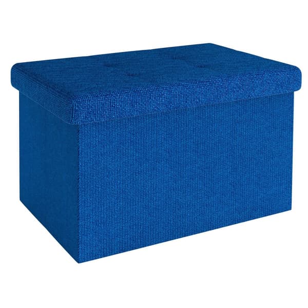 Fällbar Pall 49x30x30 cm Sittkub med förvaringsutrymme och lock av tyg med hålor Sits kub fotstöd förvaringslåda bröst ottoman