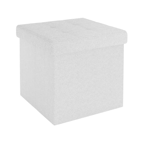 Fällbar Pall 30x30x30 cm Sittkub med förvaringsutrymme och lock av tyg med hålor Sits kub fotstöd förvaringslåda bröst ottoman