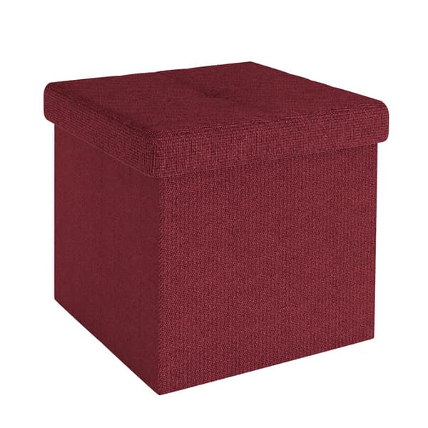 Fällbar Pall 30x30x30 cm Sittkub med förvaringsutrymme och lock av tyg med hålor Sits kub fotstöd förvaringslåda bröst ottoman