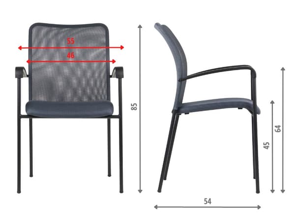 Kiinteä tuoli HN-7501/BK GREY