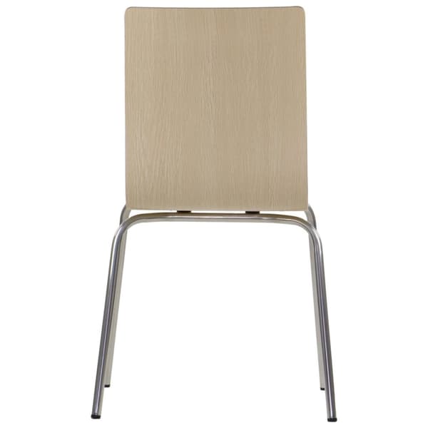 WERDI B stol i laminerad plywood, rostfritt stål/natur