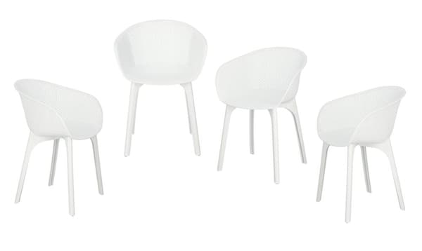 Set med 4 Dacun stolar, vit
