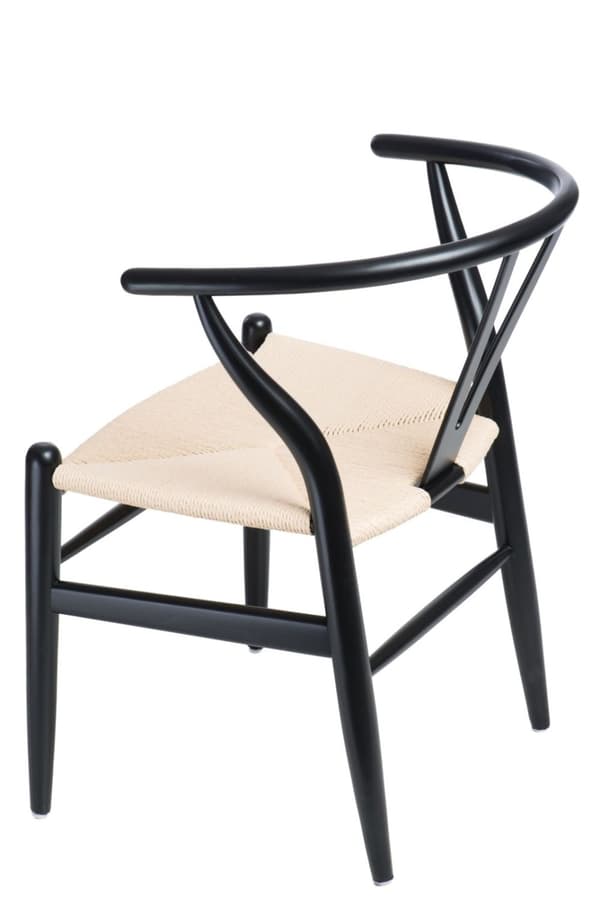 Wicker Natural Black stol inspireret af Wishbone