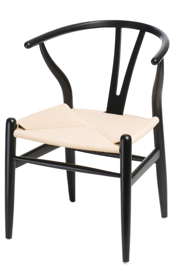 Wicker Natural Black stol inspireret af Wishbone