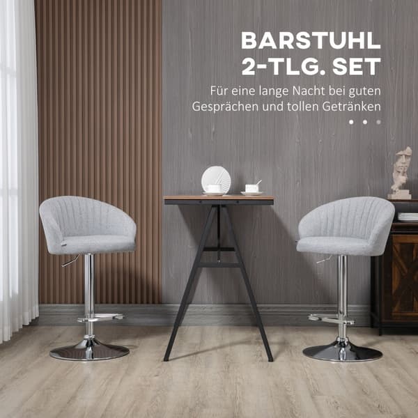 Barstol Set, Justerbar Höjd, 360° Rotation