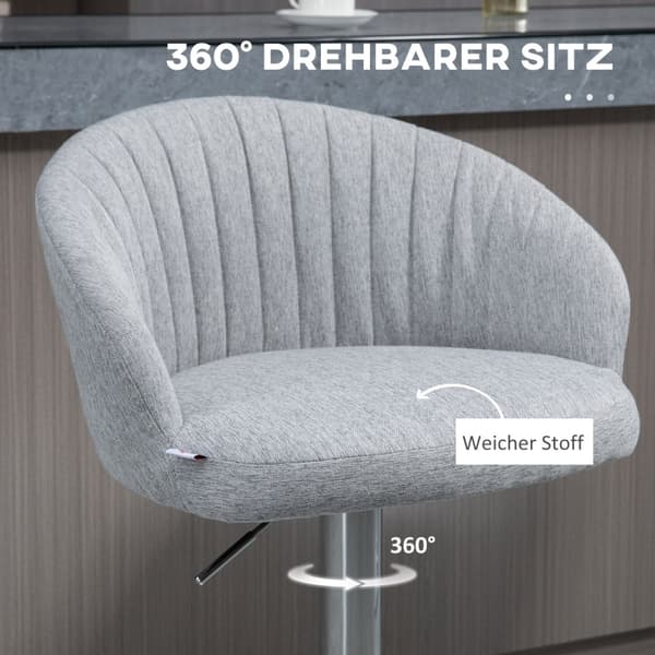 Barstol Set, Justerbar Höjd, 360° Rotation