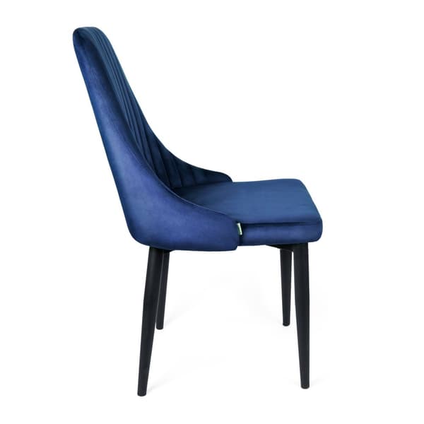 Stol | LOUIS | sammet marinblå | 44x59x88 cm | 925478