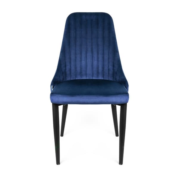 Stol | LOUIS | sammet marinblå | 44x59x88 cm | 925478