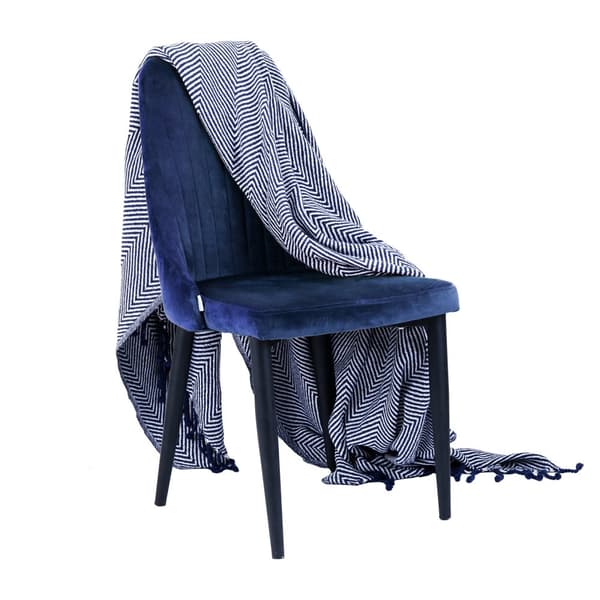 Stol | LOUIS | sammet marinblå | 44x59x88 cm | 925478