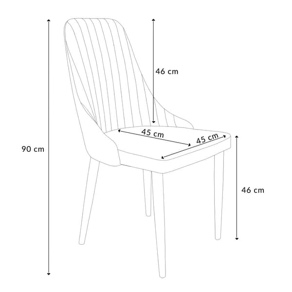 Stol | LOUIS | sammet marinblå | 44x59x88 cm | 925478