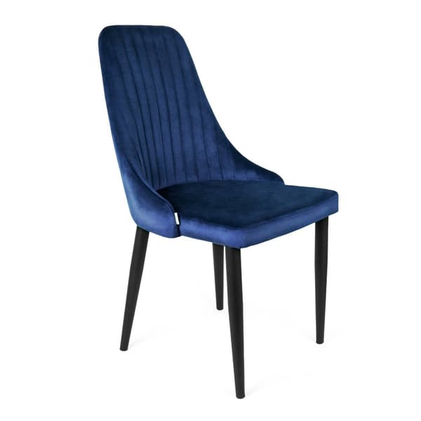 Stol | LOUIS | sammet marinblå | 44x59x88 cm | 925478
