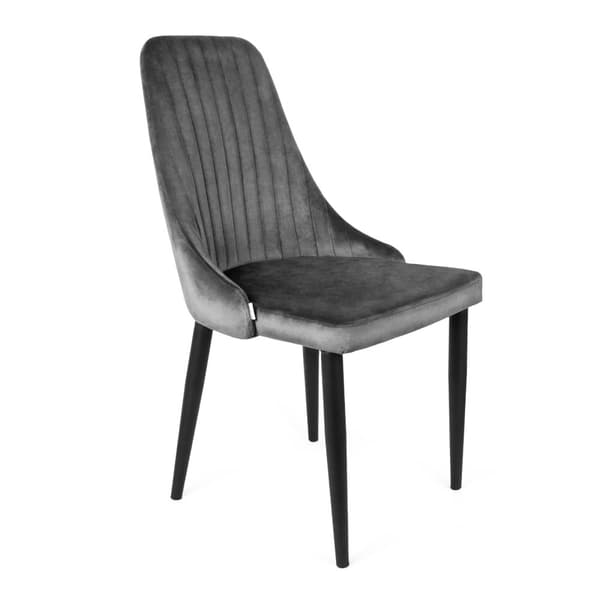 Stol | LOUIS | fløjlsgrå | 44x59x88 cm | 925485