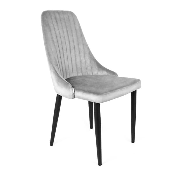 Stol | LOUIS | fløjlsgrå | 44x59x88 cm | 925485