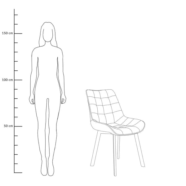 Stol | COLIN | sammetsgrå | 53x61x88 cm | 970713