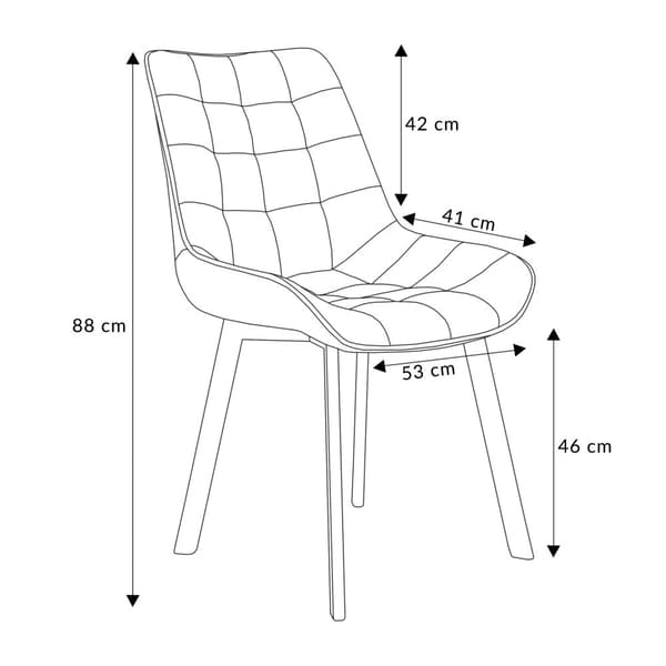 Stol | COLIN | sammetsgrå | 53x61x88 cm | 970713
