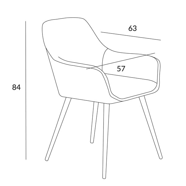 Tuoli | FLOSSI | sametinharmaa | 57x63x84 cm | 999165