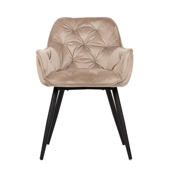 Stol | FLOSSI | fløjl beige | 57x63x84 cm | 845005