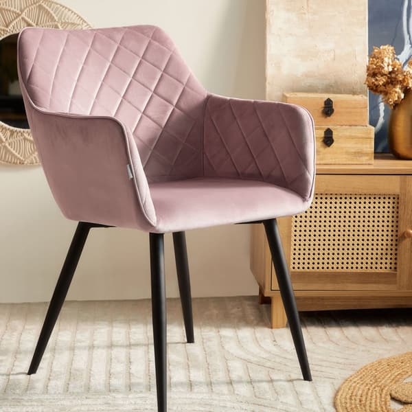 Stol | SHELTON | sammetsrosa | 56x60x84cm | 860497