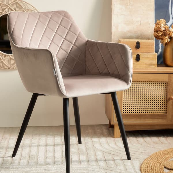 Stol | SHELTON | fløjl beige | 56x60x84cm | 860510