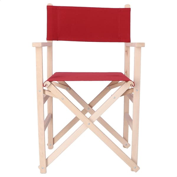 Wellhome Instruktørstol Med Solnedgangsfinish Uden Lak Kastanjebrun Lærred 51x46x86 Cm