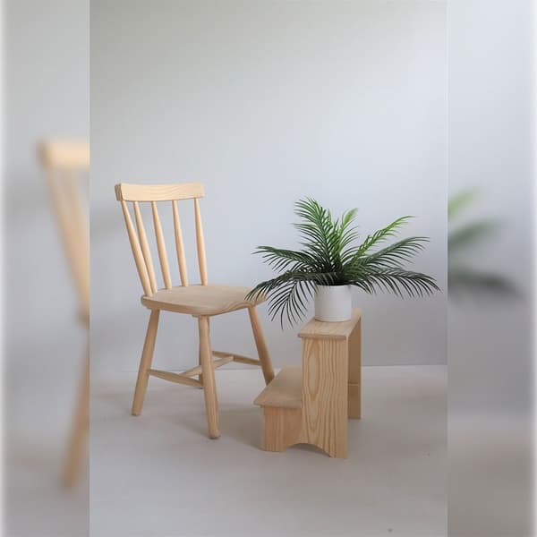 Wellhome Escalon-jakkara Puusta Viimeistely Ilman Lakkaa 40x30x40 Cm