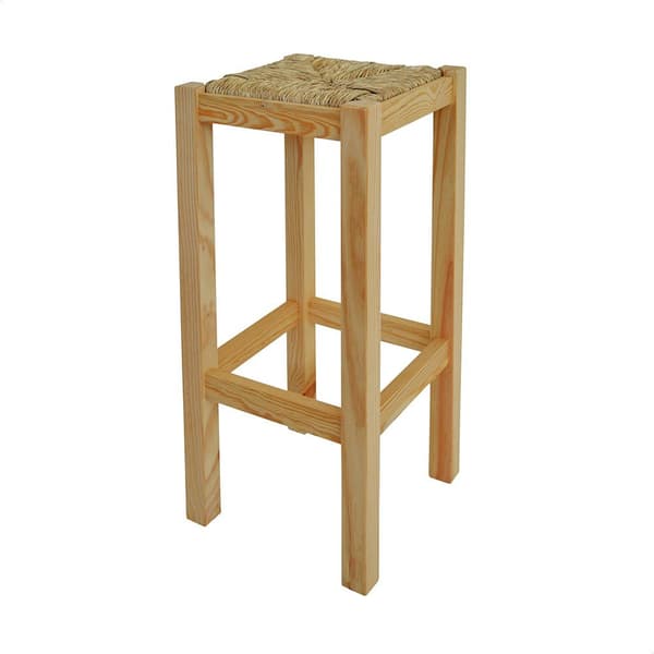 Wellhome Korkea Neliömäinen Rustiikkinen Puupenkki 32.5x32.5x70 Cm