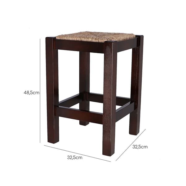 Wellhome Låg Rustik Bänk 32.5x32.5x48.5 Cm
