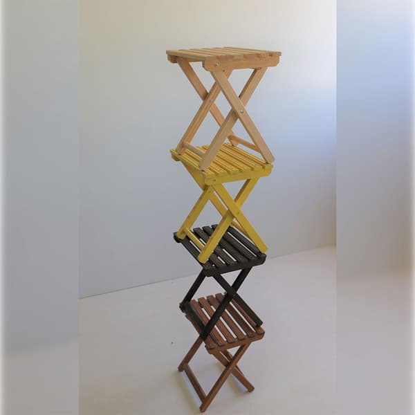 Wellhome Puusta Valmistettu öljyviimeistelty Jakkara 33x25x36 Cm