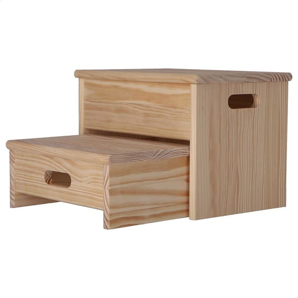 Wellhome Stegbänk Med 2 Steg Ytbehandling Utan Lack 35x25x20 Cm