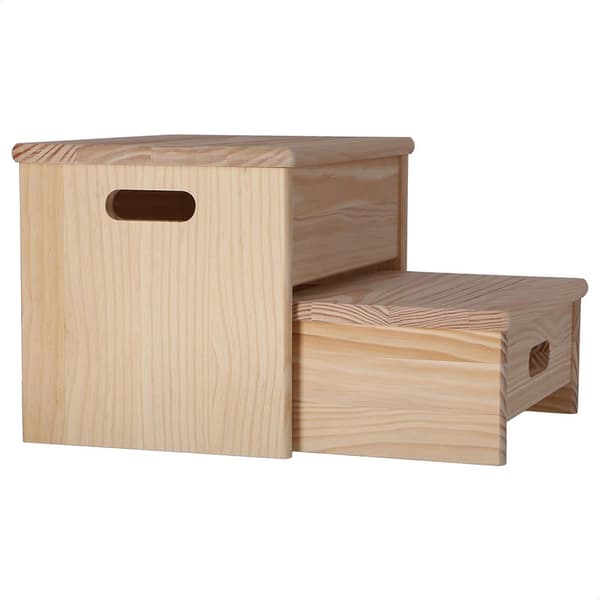 Wellhome Stegbänk Med 2 Steg Ytbehandling Utan Lack 35x25x20 Cm