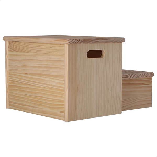 Wellhome Stegbänk Med 2 Steg Ytbehandling Utan Lack 35x25x20 Cm