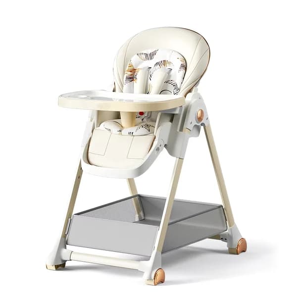 Baby højstol, sikkerhedsseler, nem at rengøre design,CZY-KHAKI