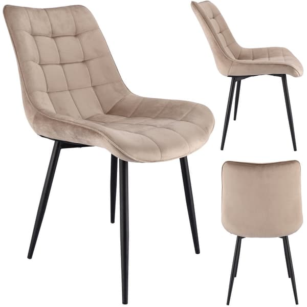 MISTY klädd beige sammetsstol