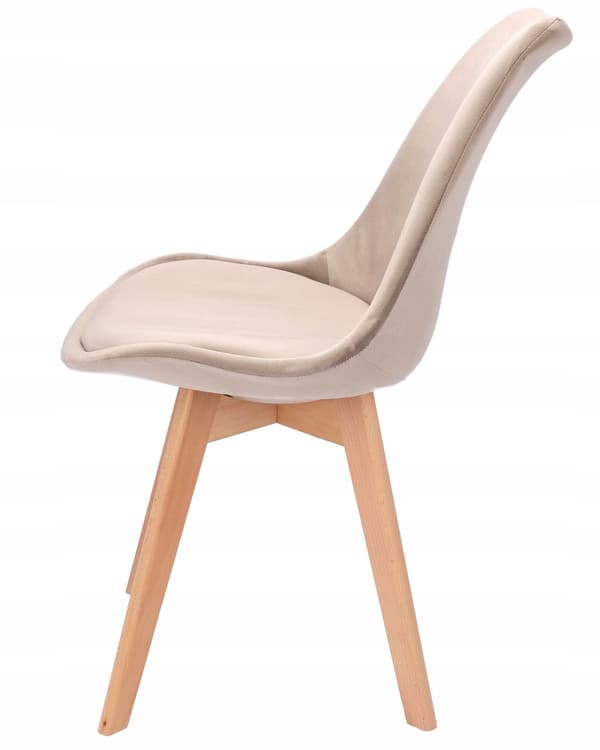 BARI pehmustettu beige samettituoli