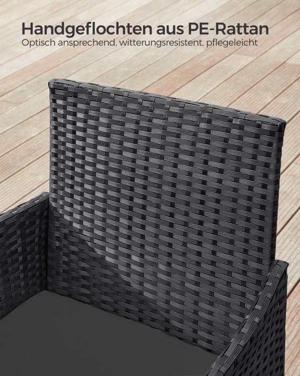 Balkongmöbler - PE Polyrotan - Black Grey