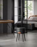 Miniatyrbild 3 av 7: Ekho Collection-Stool-Mid Century Style-Zwart