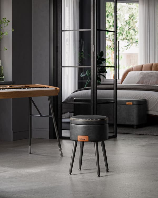 Ekho Collection-Stool-Mid Century Style-Zwart