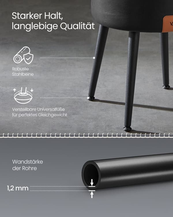 Ekho Collection-Stool-Mid Century Style-Zwart