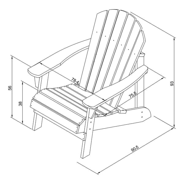 AXI Carmen Adirondack trästol i brunt | Trädgårdsstol / loungestol i trä för 1 person med armstöd & högt ryggstöd | 90 x 78 x 93 cm