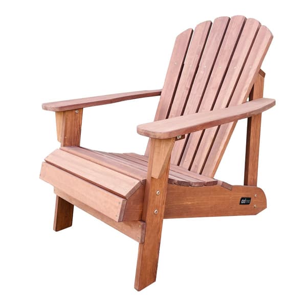 AXI Carmen Adirondack trästol i brunt | Trädgårdsstol / loungestol i trä för 1 person med armstöd & högt ryggstöd | 90 x 78 x 93 cm