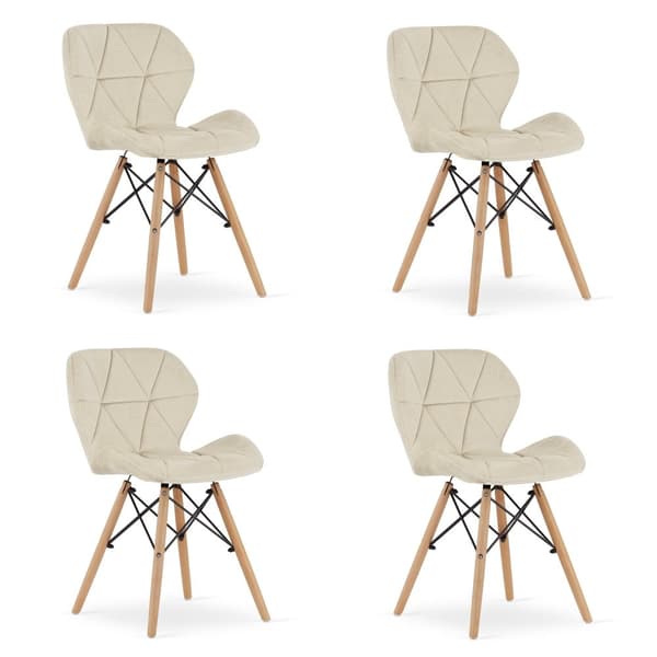 LAGO Velvet Chair - beige x 4