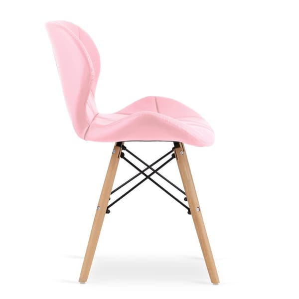 LAGO stol eco-läder - rosa x 4
