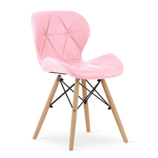 LAGO stol eco-läder - rosa x 4