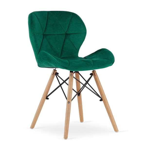 LAGO Velvet Chair - Grøn x 2