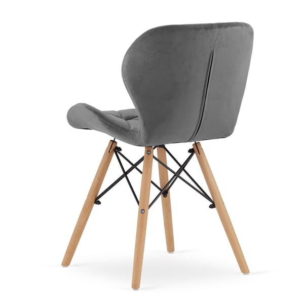 LAGO Velvet Chair - Grå x 2