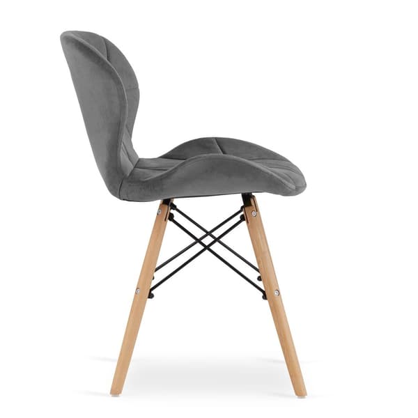 LAGO Velvet Chair - Grå x 2